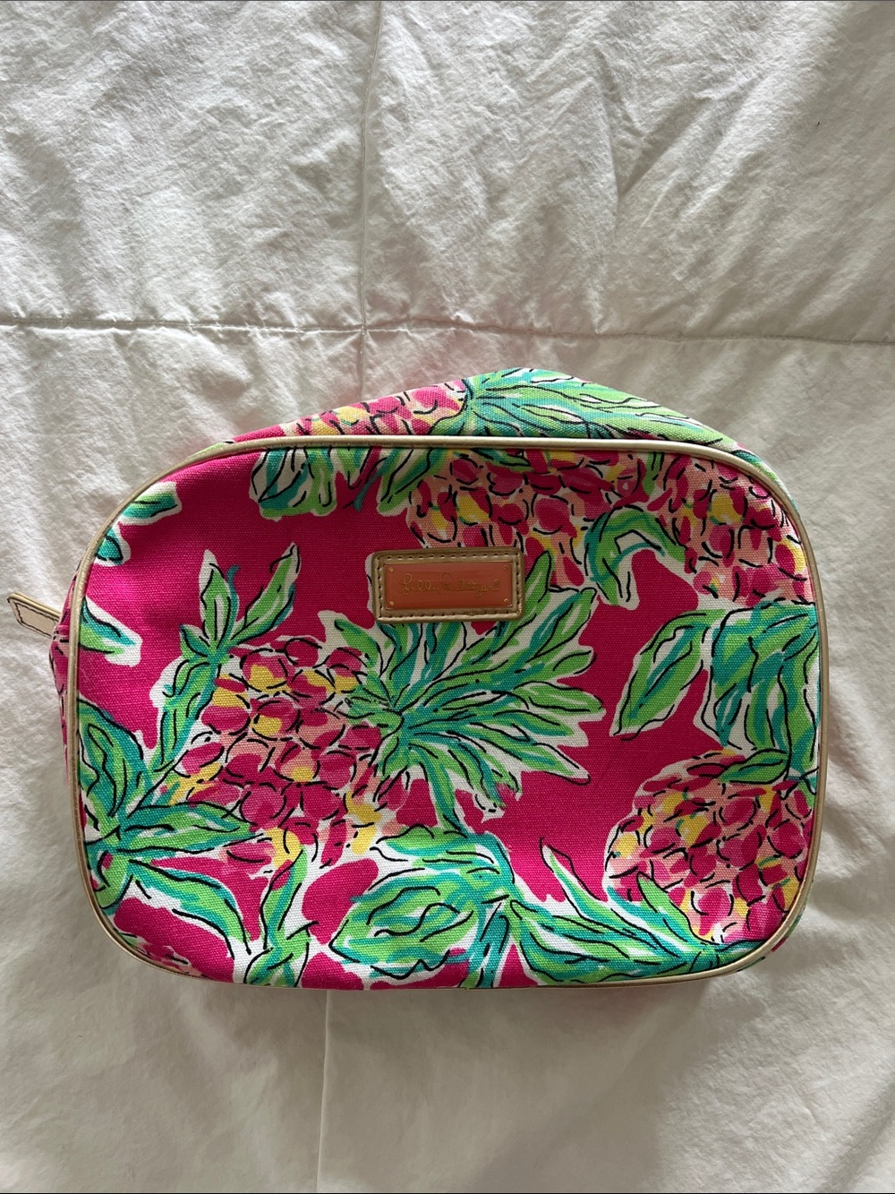 Lilly Pulitzer pineapple print makeup bag